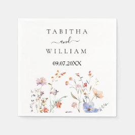 Boho Blommig vildblomma bröllop Pappersservett