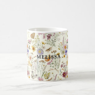 Boho Blommig Vildblomma Kaffemugg