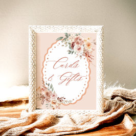 Boho Blommiga Barnkal Kort och Gåvor Poster