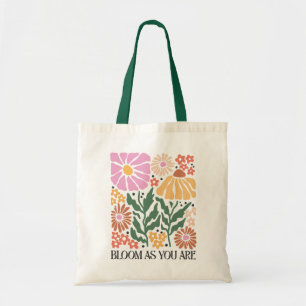 Boho blommiga citat tygkasse