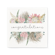 Boho blommiga cocktailservetter