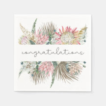 Boho blommiga cocktailservetter