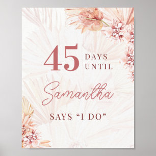 Boho Blommiga Dagar Tills Jag Gör Bröllop Bröllops Poster
