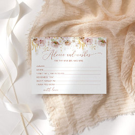 Boho blommigt Adress och önskemål möhippa Card