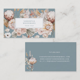 Boho Blommigt Affärskort Visitkort