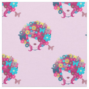 boho blommigt afro tyg