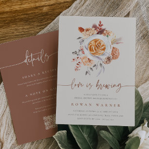 Boho Blommigt All in One Coffee Möhippa Inbjudningar