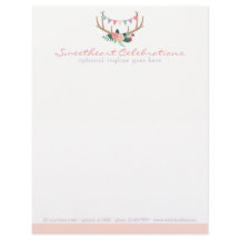 Boho Blommigt Antlers & Shabby Ro Party Bunting