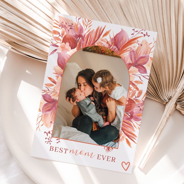 Boho blommigt är det bästa mamma någonsin fotot mo kort (Skapare uppladdad)
