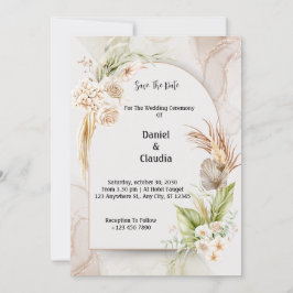 Boho Blommigt Arch bröllopsinbjudan Inbjudningar