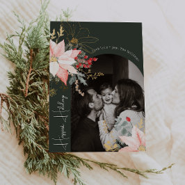 Boho Blommigt Arch Happiest Helgdagars Lodrät Phot Julkort