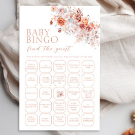 Boho Blommigt Baby Bingo hittar gästspelet