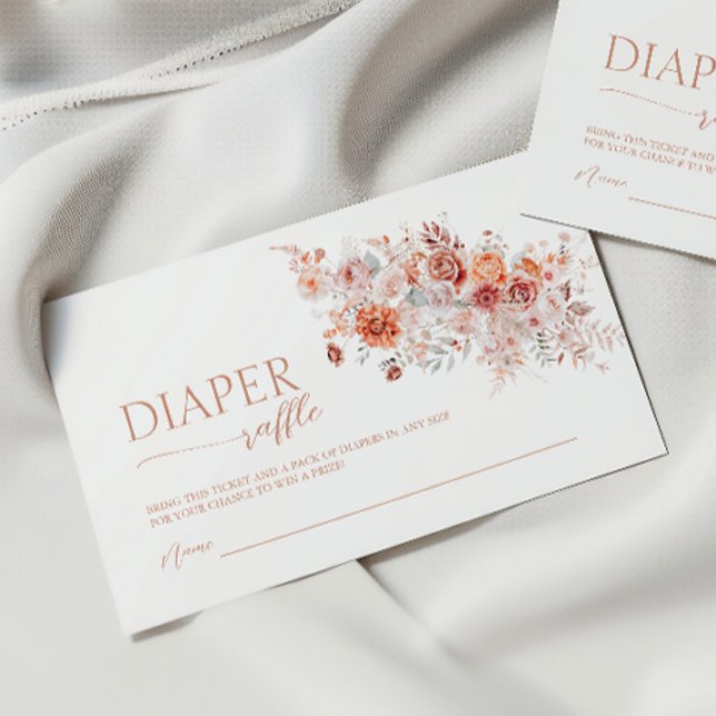 Boho Blommigt Baby Brunch Diaper Raffle Tilläggskort (Skapare uppladdad)
