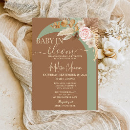 Boho Blommigt Baby in Bloom Baby Shower Inbjudningar