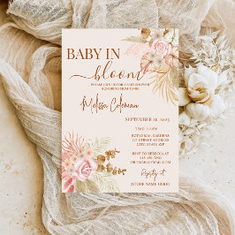 Boho Blommigt Baby in Bloom Baby Shower Inbjudningar