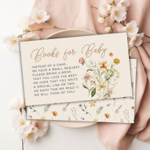 Boho Blommigt Baby Shower Bok Request Card
