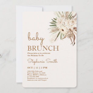 Boho Blommigt Baby Shower Brunch-inbjudan Inbjudningar