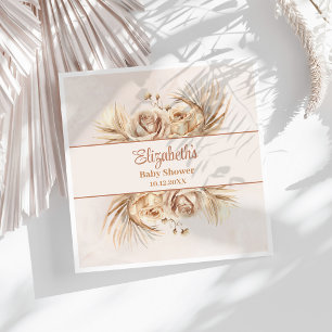 Boho Blommigt Baby Shower Pappersservett