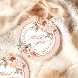 Boho Blommigt Baby Shower Tack Gåvor Etiketter
