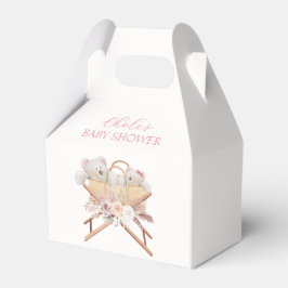 Boho Blommigt Bear Bassinet Girl Baby Shower Presentaskar