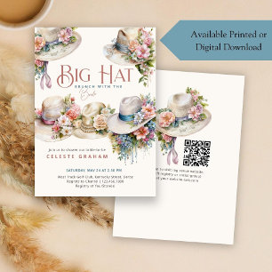 Boho Blommigt Big Hats Derby Möhippa Brunch Inbjudningar
