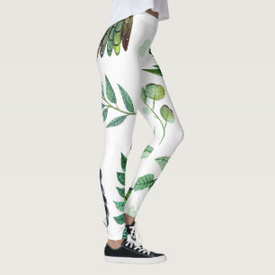Boho Blommigt Bird Leggings - Snyggt Yoga Byxor
