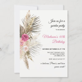 Boho Blommigt Birthday-inbjudan Inbjudningar