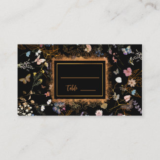 Boho Blommigt Black Butterfly Garden Wedding Placeringskort