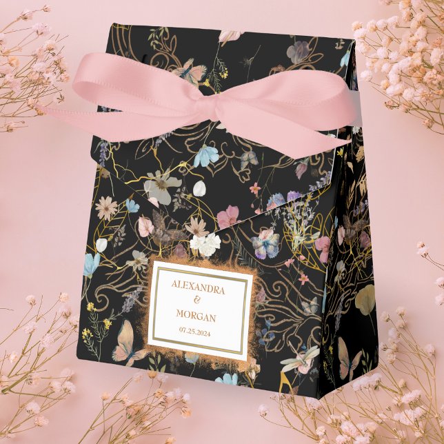 Boho Blommigt Black Butterfly Garden Wedding Presentaskar (Skapare uppladdad)