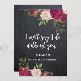 Boho blommigt, blir du mitt mutkort inbjudningar