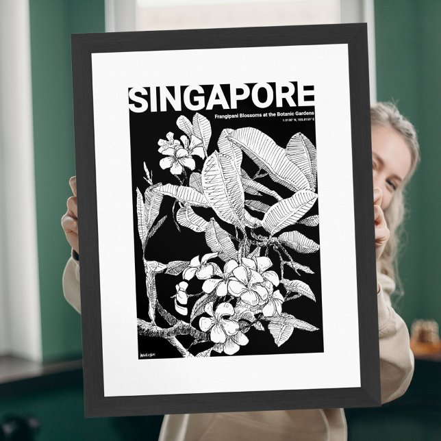 Boho Blommigt Blommars Home Decor Wall Art-utskrif Poster (Boho Wall Art Asian Floral Blossoms Travel Sketch)