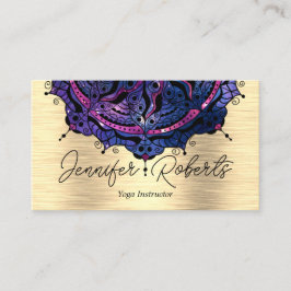 Boho Blommigt Blue Mandala Chic Yoga Instructor Gu Visitkort