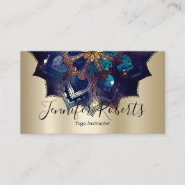 Boho Blommigt Blue Mandala Chic Yoga Instructor Gu Visitkort