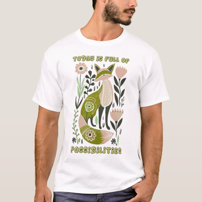 Boho Blommigt Boho Fox Motiverande citat T Shirt (Framsida)