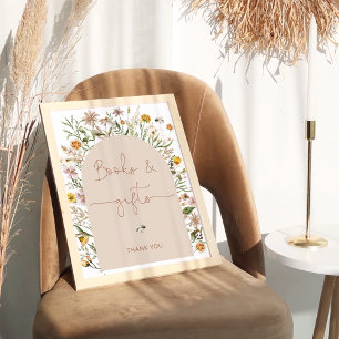 Boho Blommigt Bokar och Gifts Baby Shower Poster