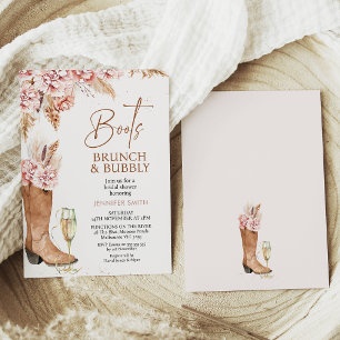 Boho Blommigt Boots Brunch Bubly Möhippa Inbjudningar