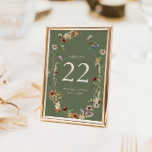 Boho Blommigt Bordsnummer<br><div class="desc">Få bord att stå ut med våra Sage Grönt Wildblommor-bordsnummer,  med briden och brudgummen i namn och bröllop. De här bordsnumren är förankrade med vattenfärgade jokerblommor och gröntar för elegantens sage och leder gästerna till deras säten samtidigt som de tillför en personlig till din mottagningsdécor.</div>