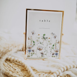 Boho Blommigt Bordsnummer Card
