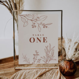 Boho Blommigt Bordsnummer Poster