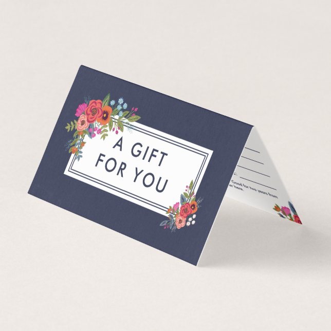 Boho Blommigt Bouquets - Presentkort Kort (Framsida)