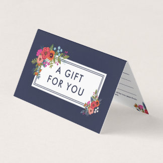 Boho Blommigt Bouquets - Presentkort Kort