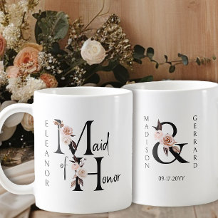 Boho Blommigt Brev Maid of honor Kaffemugg