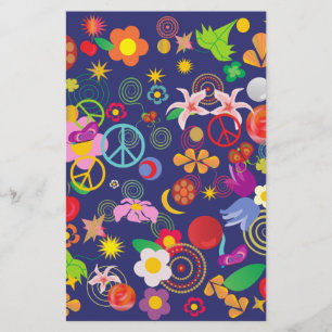 Boho blommigt brevpapper