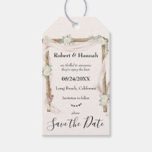 Boho Blommigt Bröllop Arch Save the Date Unique Id