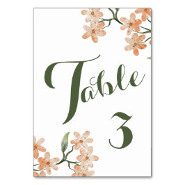 Boho Blommigt Bröllop Bordsnummer