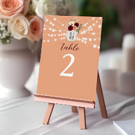 Boho Blommigt Bröllop Bordsnummer
