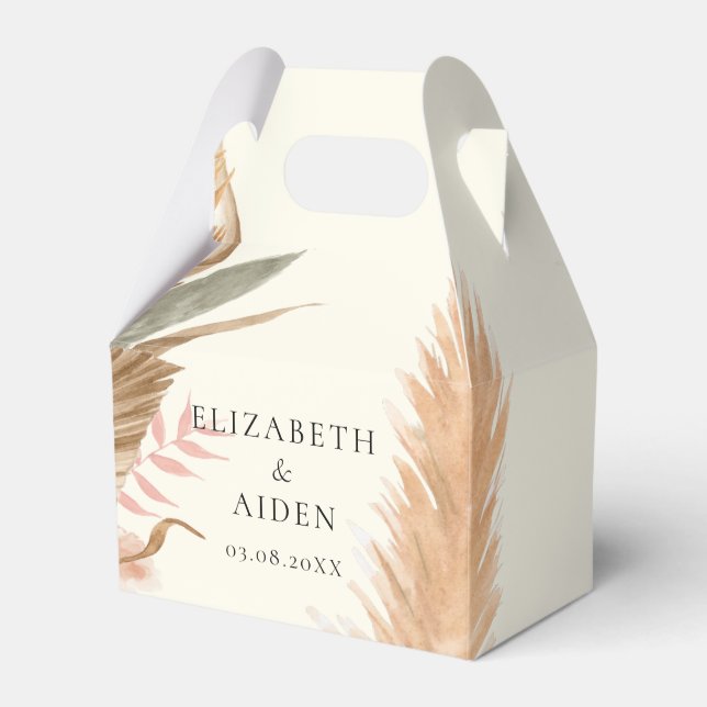 Boho Blommigt Bröllop Box Geschenkschachtel Presentaskar (Framsidan Sidan)