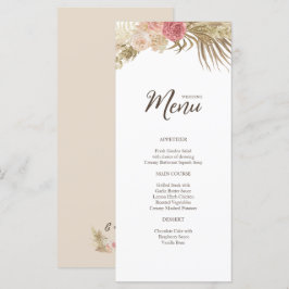 Boho Blommigt Bröllop Flat Menu Meny