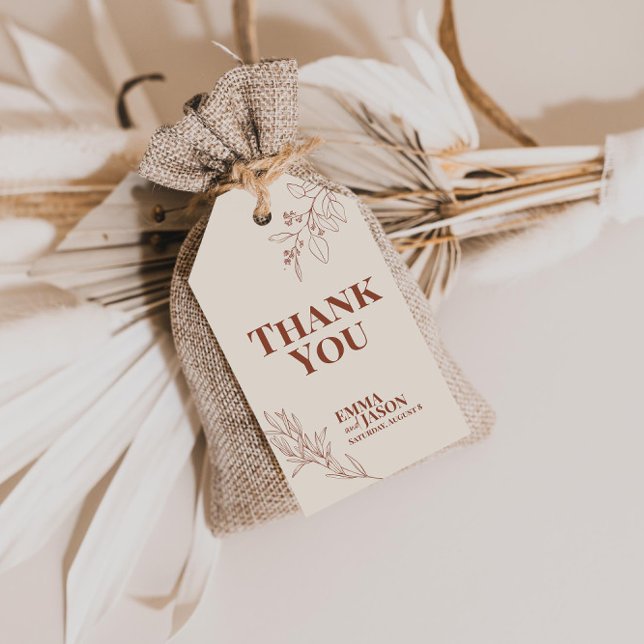 Boho Blommigt Bröllop Gift Märkres Presentetikett (Skapare uppladdad)