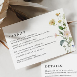 boho Blommigt Bröllop-informationskort Tilläggskort